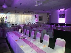 Our downstairs function room. Baby pink.